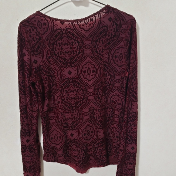 Free People Velvet City Limits Burgundy Top - Picture 3 of 12